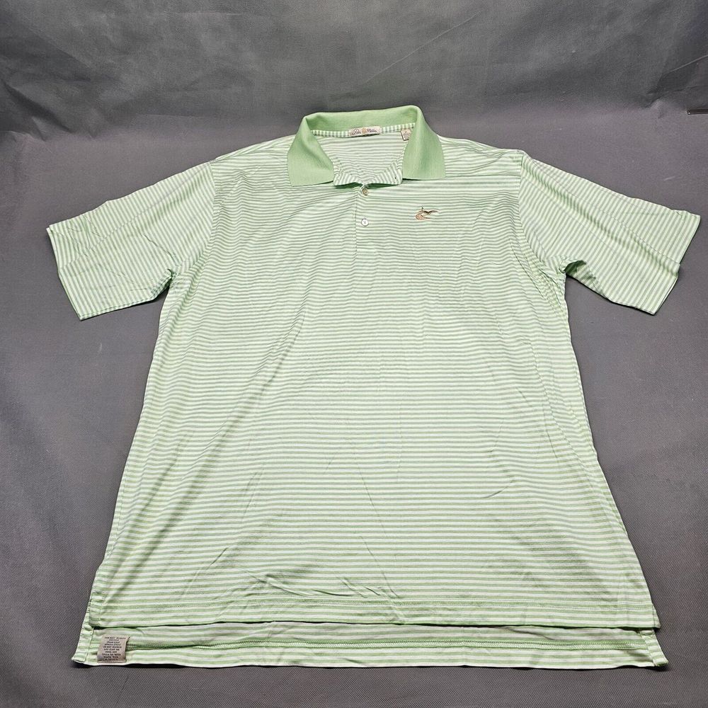 Peter Millar Mens Polo Shirt XL Striped‎ Golf 100% Double Mercerized Cotton